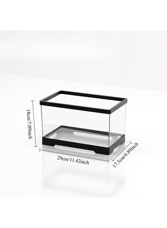 Black Square Acrylic Aquarium Tank with Planting Basket for Fish Turtles Shrimp - Image 1